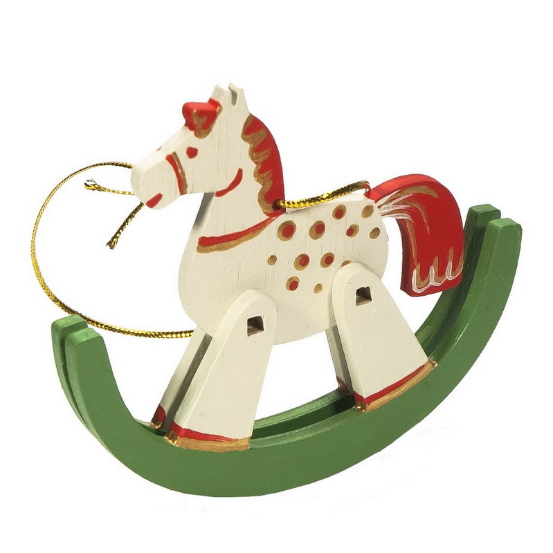 Игрушка Новогодняя IDH Center wood-souvenirs Лошадка на качалке 1013 905₽